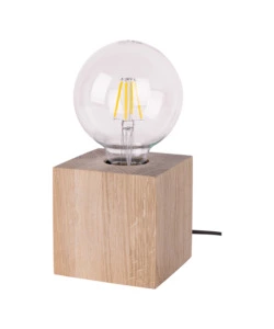 LAMPADA DA TAVOLO ONLI "FOFI" QUADRATA LEGNO DI ROVERE, E27